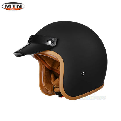 Newly Launched Vintage Motorcycle Helmet DOT Certified Synthetic Leather
