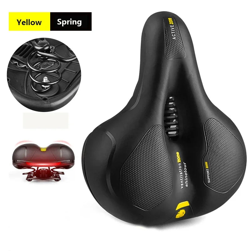 Reflective Shock Absorbing Hollow Bike Saddle MTB Bicycle Seat Breathable Rainproof Cycling Road Mountain Cyxling Accessory