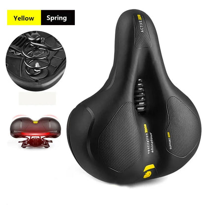 Reflective Shock Absorbing Hollow Bike Saddle MTB Bicycle Seat Breathable Rainproof Cycling Road Mountain Cyxling Accessory