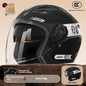 Electric Motorcycle Helmet Men'S Warm Winter Half Helmet Electric Scooter Man Women Four Season Bright Black China