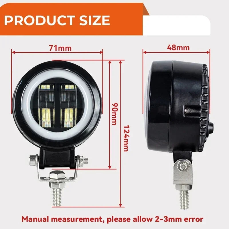3INCH 20W Motorcycle LED Angel EyeWork Light Bar spot Lamp Offroad carBoat Truck SUv Pickup 12V 24V DrivingFog Lamp Headlight