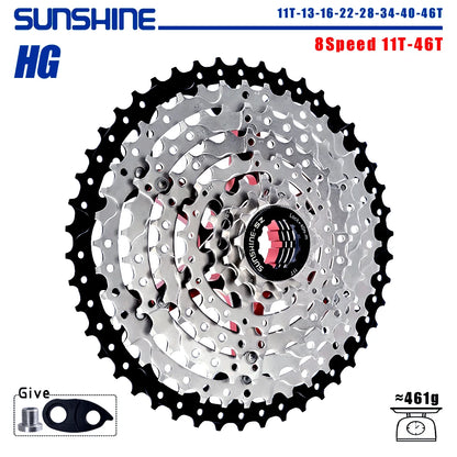 SUNSHINE Bicycle Cassette 8/9/10/11/12Speed Freewheel 32/36T/40T/42T/46T/50T/52T Sprocket HG Structure Flywheel For SHIMANO/SRAM 8 Speed 11T-46T China