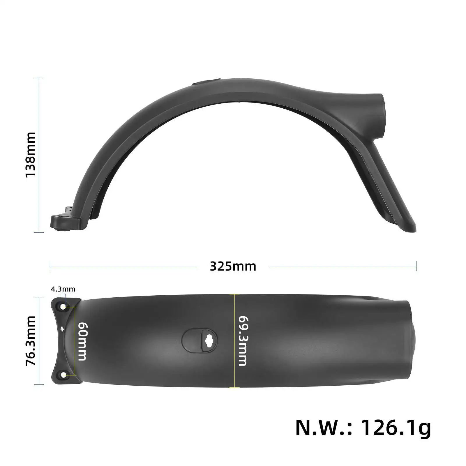 Original Rear Front Fender Brake Taillights for Xiaomi Elite Electric Scooter Waterproof Mudguard Assembly Replacement Parts