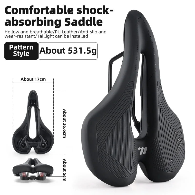 WEST BIKING Bicycle Saddle Comfortable Shockproof Bike Seats MTB Road Hollow Breathable Mountain Bike Saddle Cycling Cushion 0801253