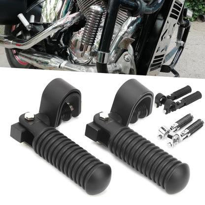Engine Guard Footpegs - Motorcycle Foot Rest for 1in Engine Crash Bar