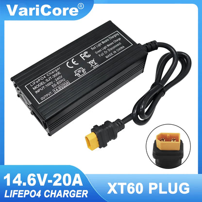 VariCore 14.6V 20A Smart Lifepo4 Battery Charger 110-220V 4S 12V High Power Charger For Lithium iron Phosphate Battery Pack