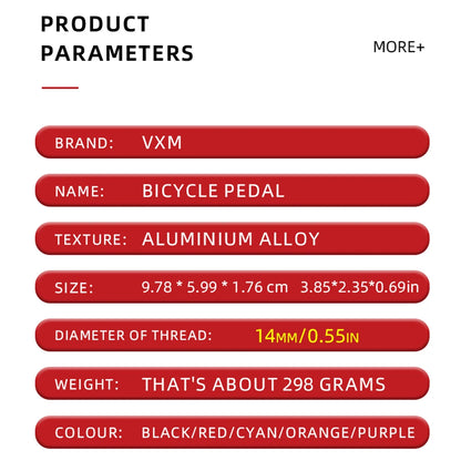 VXM Bicycle Ultralight Seal Bearings Pedals Cycling Aluminum Alloy Road MTB Bike Pedals Flat Platform Cycling Parts Accessories