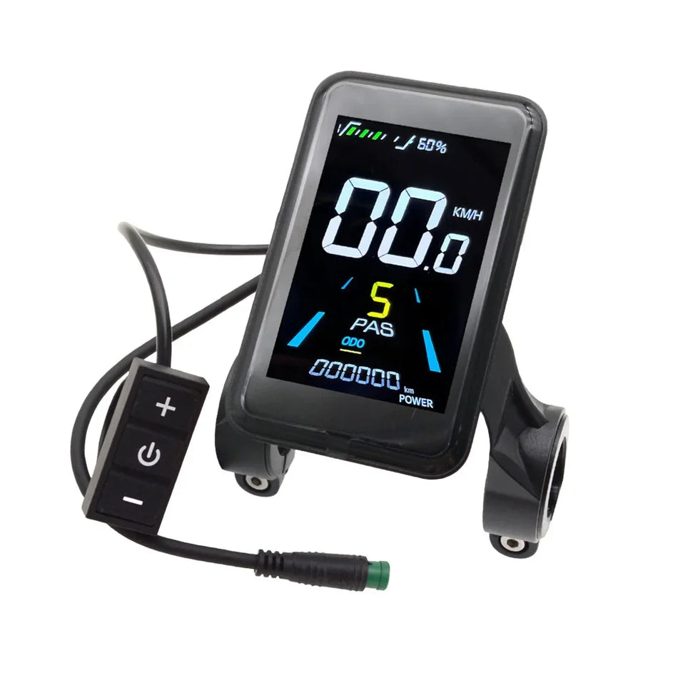 X3 Color LCD E-Bike Display – 24V/36V/48V Monitor with 5-Pin Waterproof Connector
