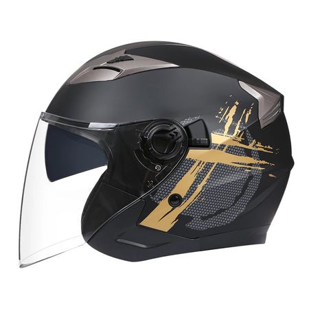 DOT ECE Approved 3/4 Casco Moto - Side Profile with Sun Shield