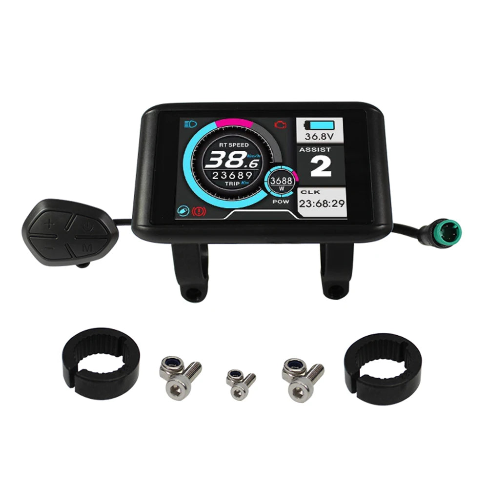 Electric Bike 36V-72V 1000W-1500W 35A 45A 3-Mode Sine Wave Ebike Motor and Speed Controller Set with Colorful LCD UKC1 Display