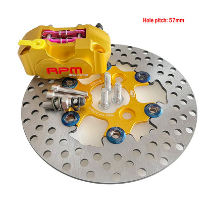 57mm Hole Pitching Motorcycle 200mm Brake Disc Brake Caliper Floating Rotor Front Universal for Yamaha RSZ JOG BWS Zuma Aerox 57mm Gold Set China