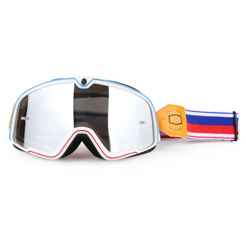Retro Motorcycle Goggles Ski Glasses Sunglasses ATV Goggles Non-slip Belt AntiUV Cafe Racer Chopper Cycling Racing Free shipping 14