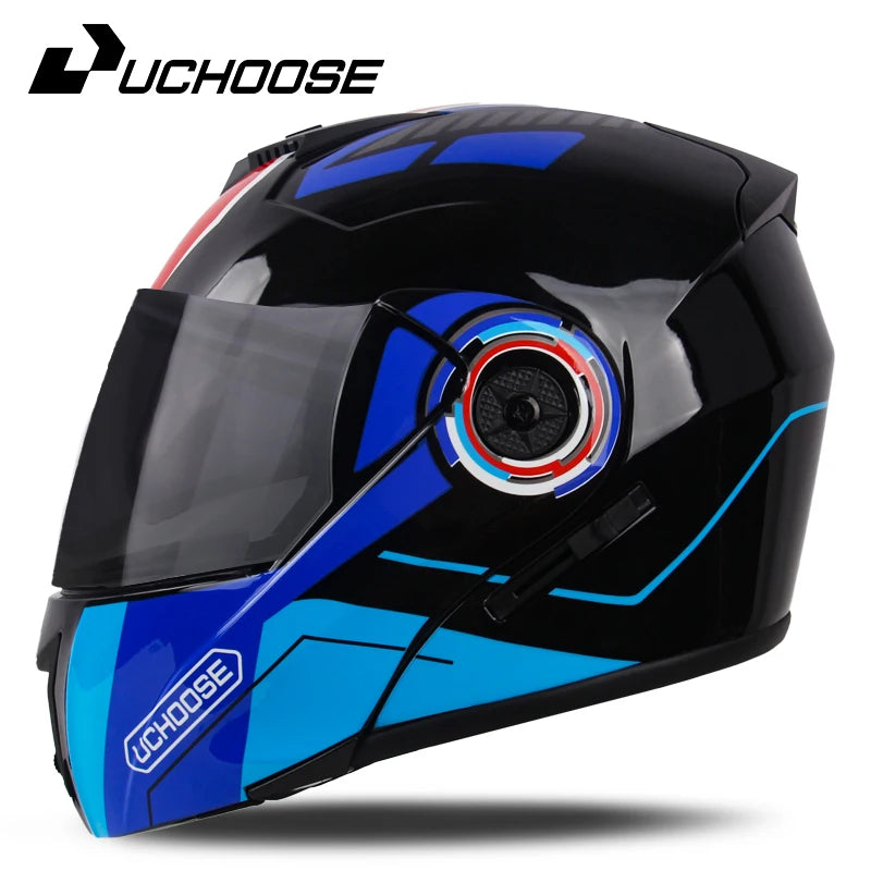New Motorcycle helmet full face racing with Double sun visor Women man flip up Double lens DOT