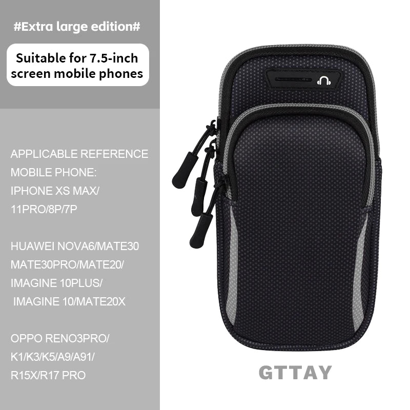 Running phone arm Bag for men and women Arm strap Sports arm Sleeve Artifact Wrist bag Waterproof lightweight outdoor equipment Grey