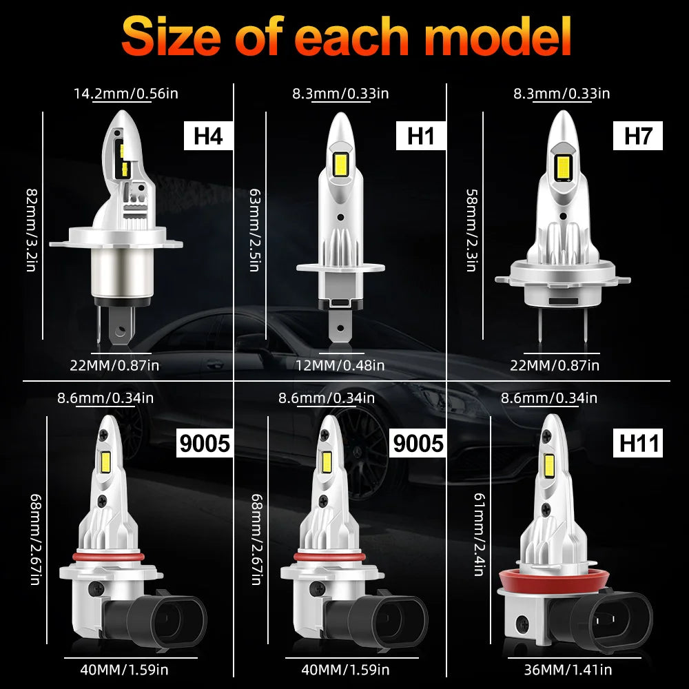 1x 15000LM H4 LED Motorcycle Headlight H1 H7 H11 Led CSP 6000K Hi Lo Beam Motorbike Scooter Running Light 60W Autobike Spotlight