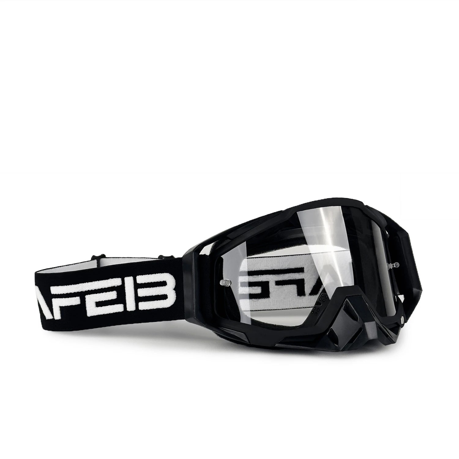 NAFEIB Motocross Glasses Motorcycle Sunglasses Man Windproof Protection Skiing Cycling Racing Off-Road Goggles Tear-off Film BK-CLEAR