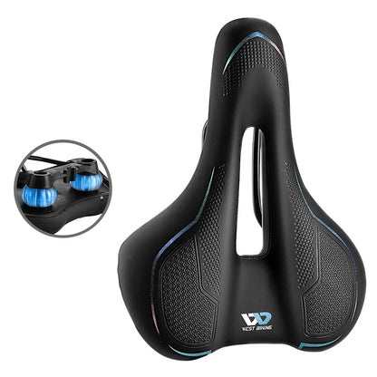 WEST BIKING MTB Bike Bicycle Saddle Rail Hollow Breathable Absorption Rainproof Soft Comfortable Sponge Casual Road Cycling Seat