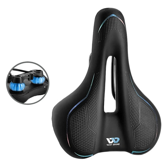 WEST BIKING MTB Bike Bicycle Saddle Rail Hollow Breathable Absorption Rainproof Soft Comfortable Sponge Casual Road Cycling Seat