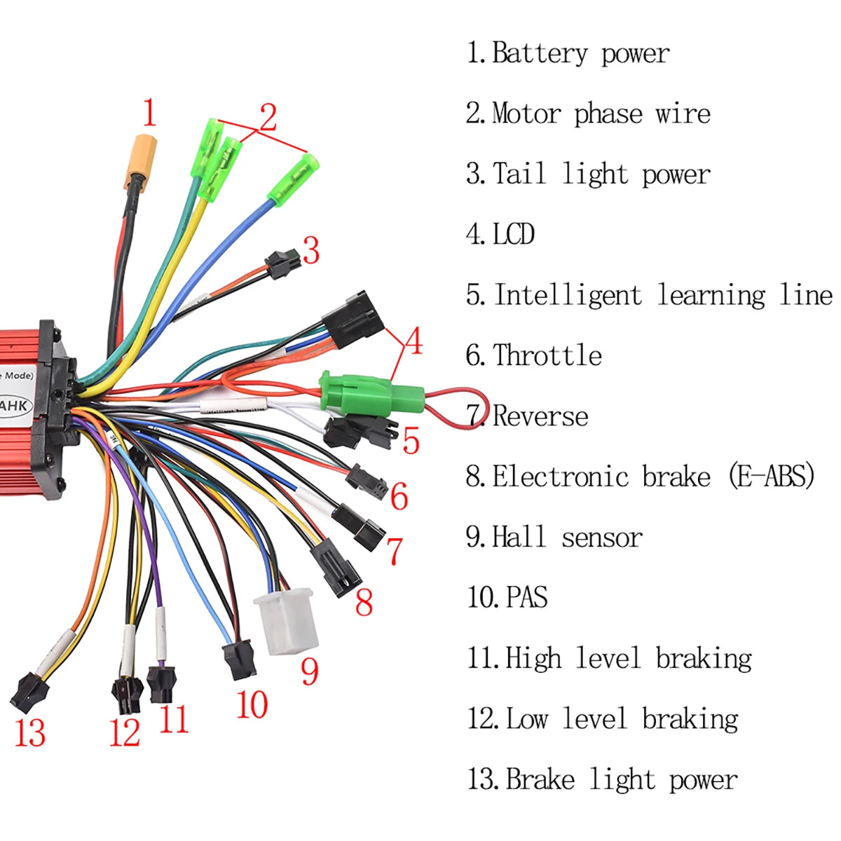 JRAHK 36V 350W S866 BLDC Controller Kit Electric Bicycle Controller 36V 7A-20A 48V 350W Electric Scooter Accelerator 60V