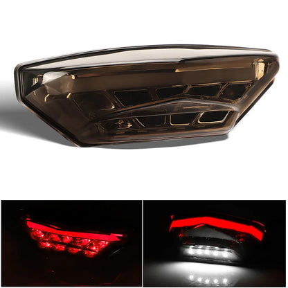 3 Wires LED Motorcycle Tail Brake Light Red Smoke Lens Rear License Lamp Daytime Running Signal Universal For 12V Moto Scooter