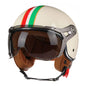 Motorcycle Helmet Jet with Visor Motorbike Riding 3/4 Open Half Helmet Retro Scooter 288 green sun glass