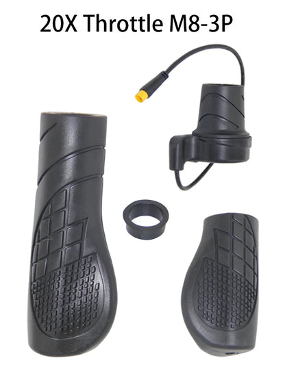 20X Half Throttle for Electric Bicycle Left Right Sleeve Rotary Handle Waterproof Connector Electric Scooter Accelerator