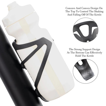 HUALONG 3K Carbon Fiber Bicycle Water Bottle Cage MTB Road Bike Water Bottle Holder Cages, Matte Black, Weight (16±2g)