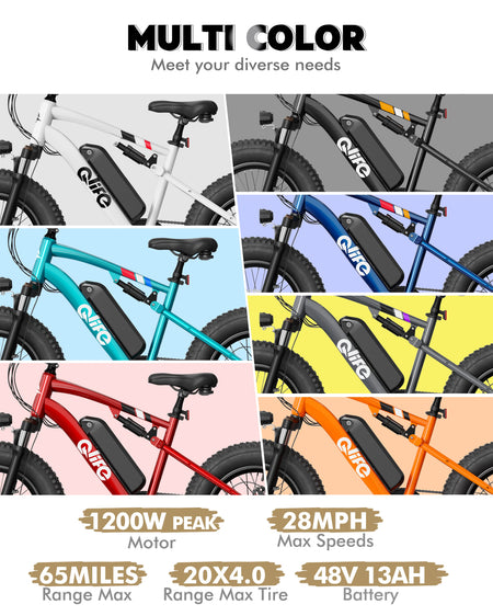 Qlife Racer 20x4 fat tire electric mountain bike