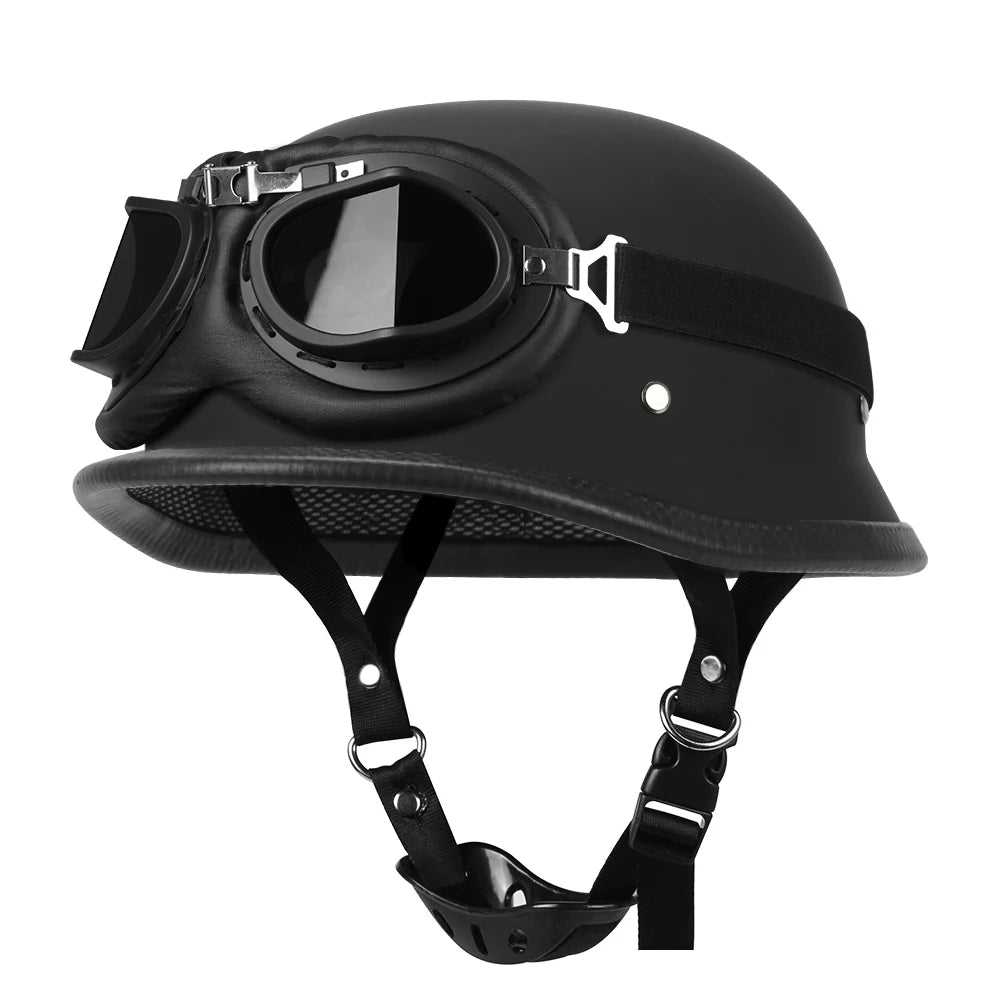 Motorcycle Open Face Helmet Vintage Fashion Safety Helmets Men Women Unisex Scooter Four Seasons Helmet