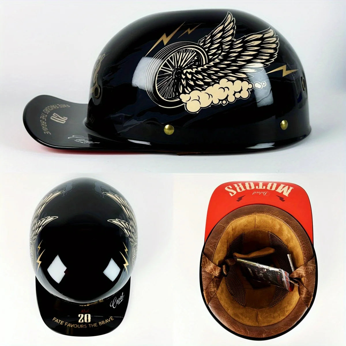 Motorcycle Helmet Men Retro Moto Helmets Half Face Baseball Cap DOT Certification Cycling Helmet