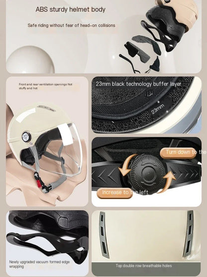 Electric bicycle helmet motorcycle helmet unisex half helmet riding helmet