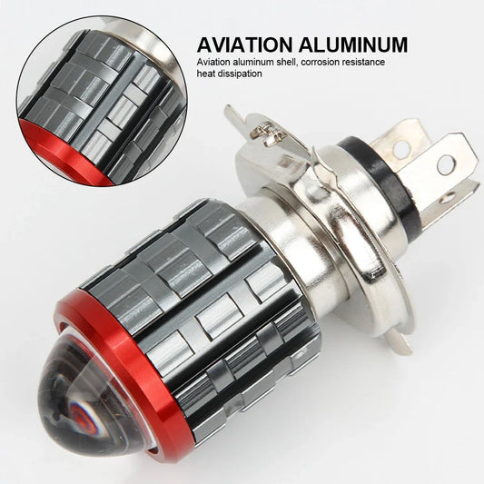 High-brightness H4 LED Motorcycle H6 LED Moto Motorcycle Headlight White Yellow Bulbs Lens High Low Beam Lamp Motorbike Lamp