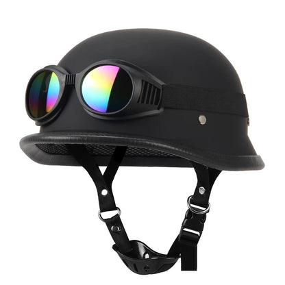 Motorcycle Open Face Helmet Vintage Fashion Safety Helmets Men Women Unisex Scooter Four Seasons Helmet