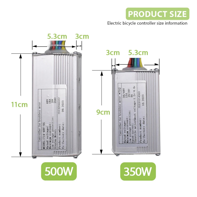 Electric Brushless Controller for Scooter, E-Bike, Bicycle Accessories, 350W, 500W, 24V,36V, 48V,60V Electric Bicycle Controller