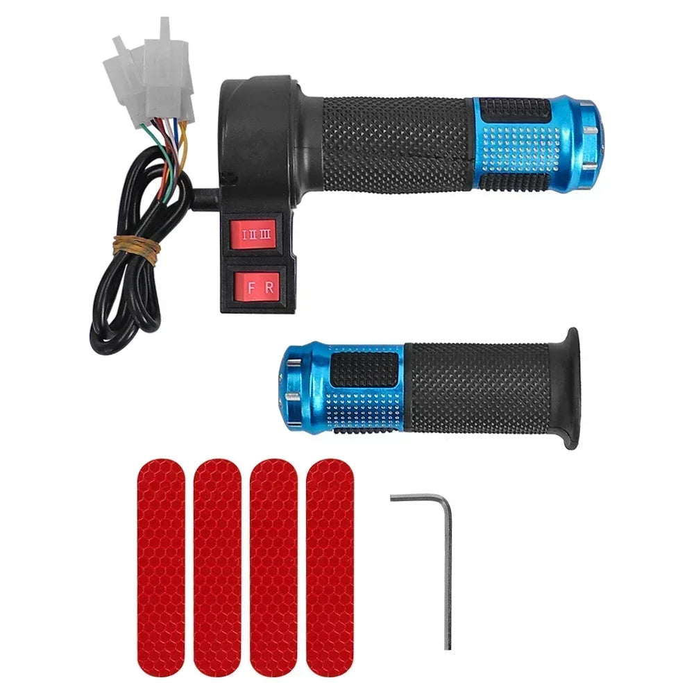 24V 36V 48V 60V 72V Electric Bicycle Finger Throttle Twist Throttle Thumb Throttle with Handle Grips Part for Tricycle/E-scooter
