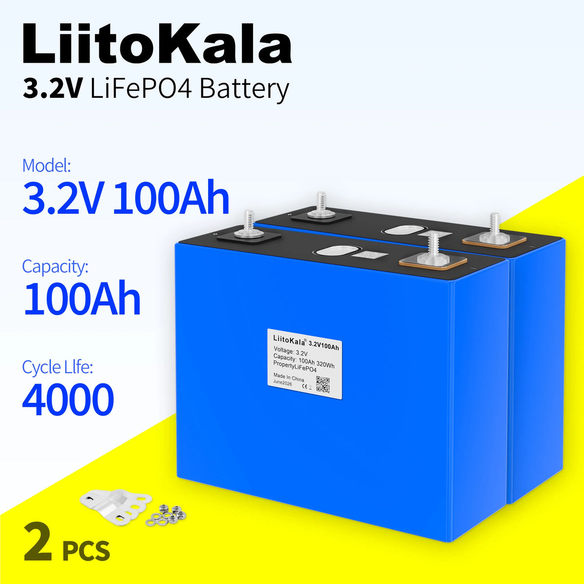 2PCS 3.2V100Ah