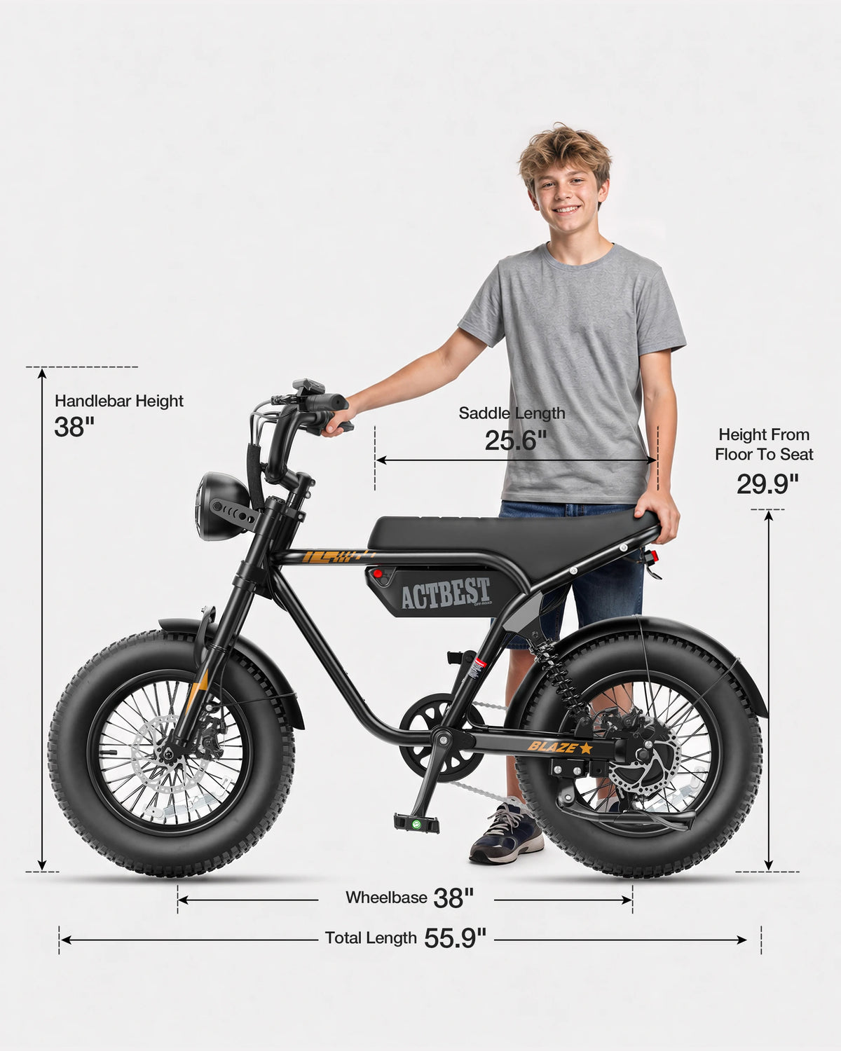 ActBest Blaze e-bike dual suspension and fat tires