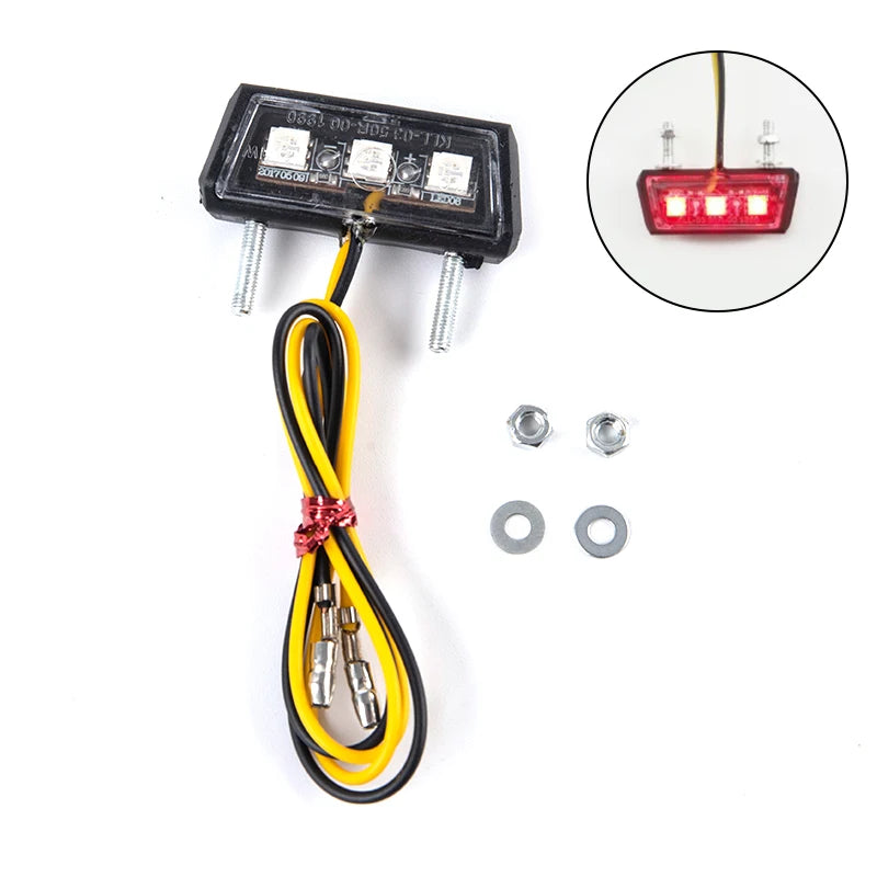 1Pcs 12V Motorcycle License Plate LED light Waterproof Motorcycle License Light Red