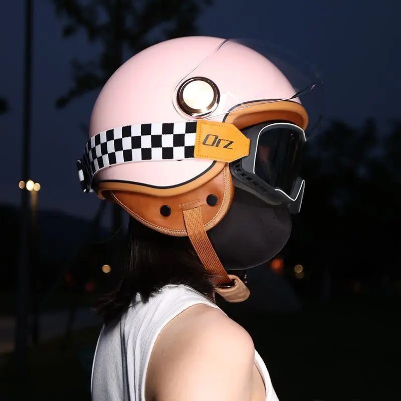 ORZ Retro Motorcycle Pedal 3/4 Half Helmet