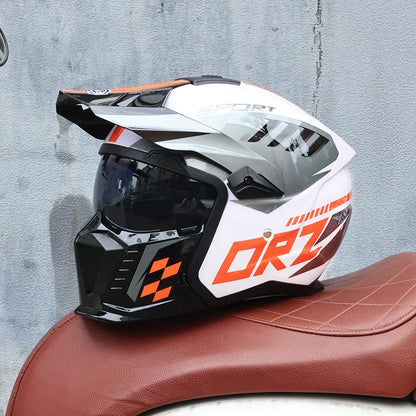 Fighter Combination Helmet Retro Motorcycle Helmet Men's and Women's Half Full Helmet 1 China