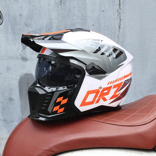 Fighter Combination Helmet Retro Motorcycle Helmet Men's and Women's Half Full Helmet 1 China
