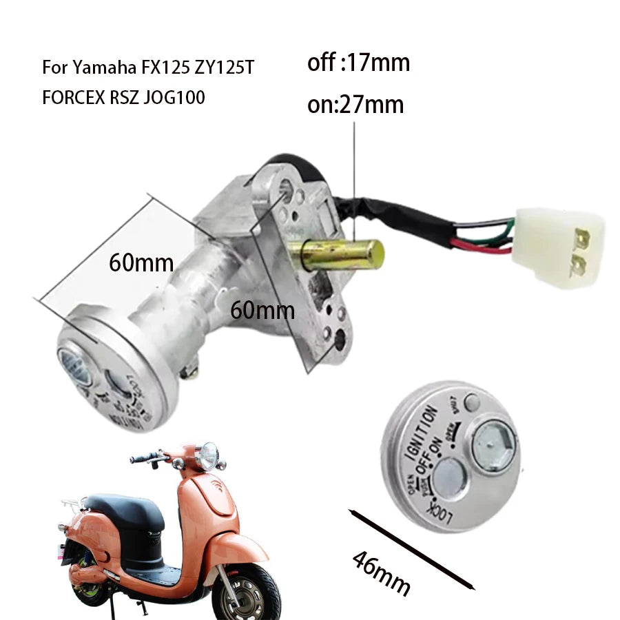 B026 Ignition Switch Lock Key For Yamaha FX125 ZY125T FORCEX RSZ JOG100 Door Lock Power Switchs