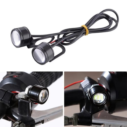 2X LED Motorcycle Light Moto Driving Light Strobe Blue Strobe Flashing Eagle Eye Light Accessories Headlight Fog Lamp 12V White