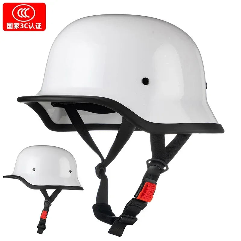 Motorcycle Helmet Male Summer Soldier Helmet Retro Cruise Half Helmet Electric Car Female Four Seasons style13 China