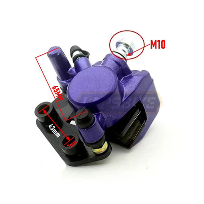 MotorcycleFront Hydraulic Disc Brake Caliper For GY6 YBR125 RSZ FORCE JOG 50cc-125cc Scooter Dirt Pit Bike Moped E-Bike Quad ATV Purple