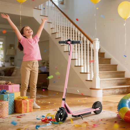 reliable rear foot and hand brake system on kids scooter