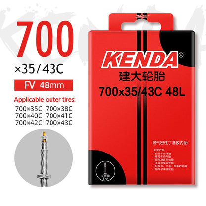 KENDA Bicycle Inner Tube 1PC 700C 23-25C 28-32C 35-43C Schrader Presta Butyl Rubber MTB Road Bike Tube Inner Tyre Bicycle Parts