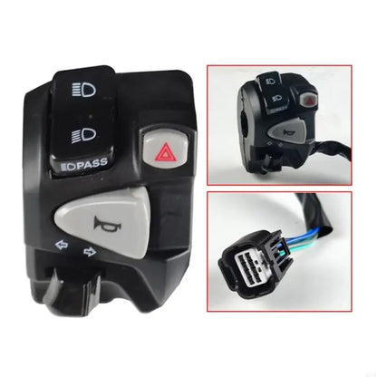 37JE Motorcycle Horn Turn Signal Switch 22mm Handlebar Switch Replacement High/Low Beam Control Switch Button for 150