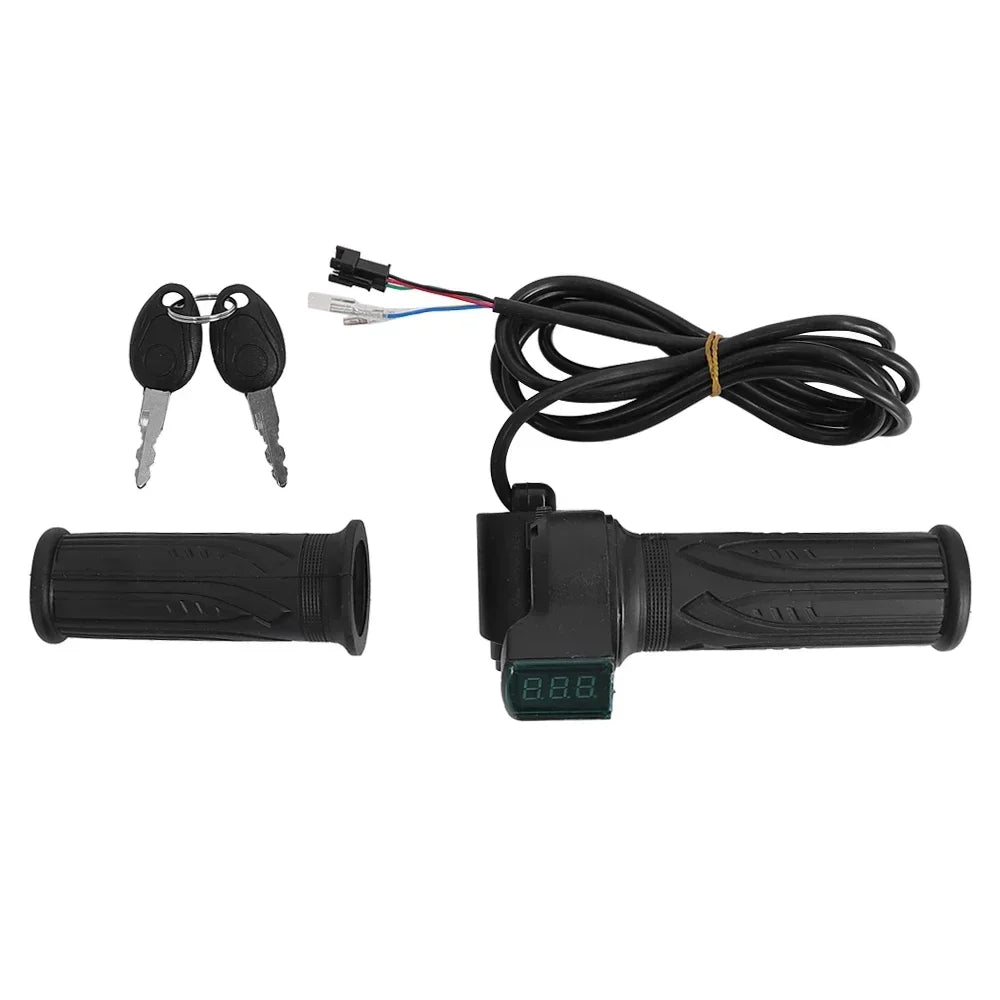 24/36/48/60V LED Digital Meter for Electric Bike Scooter Throttle Grip Handlebar With Power Switch LED Display Repair Part