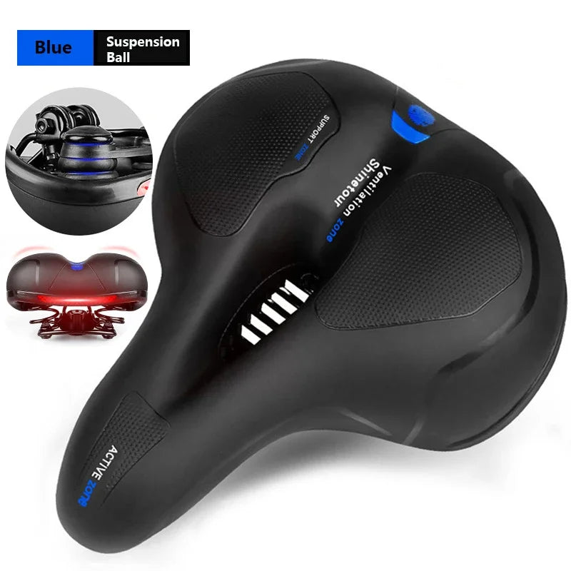 Reflective Shock Absorbing Hollow Bike Saddle MTB Bicycle Seat Breathable Rainproof Cycling Road Mountain Cyxling Accessory